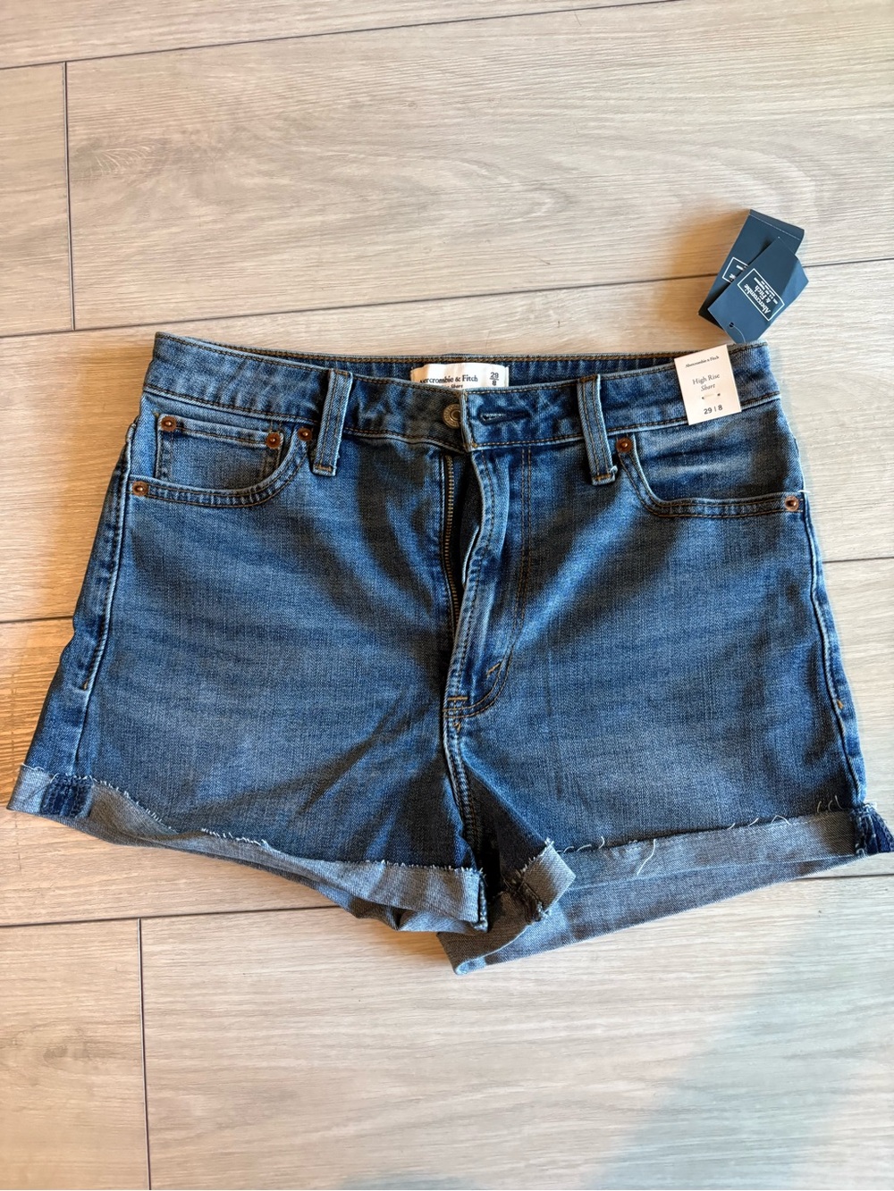 Abercrombie & Fitch Dark Blue Denim Cutoff Shorts